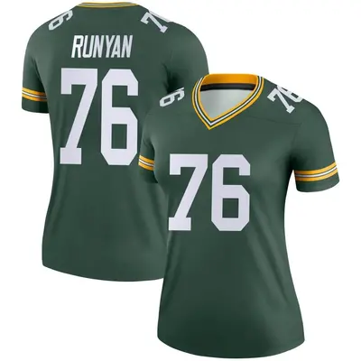 Women's Legend Jon Runyan Green Bay Packers Green Jersey