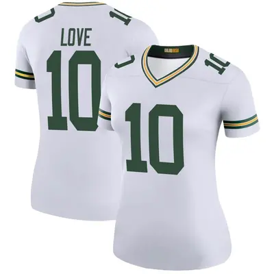 Women's Legend Jordan Love Green Bay Packers White Color Rush Jersey