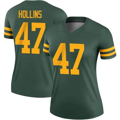 Women's Legend Justin Hollins Green Bay Packers Green Alternate Jersey