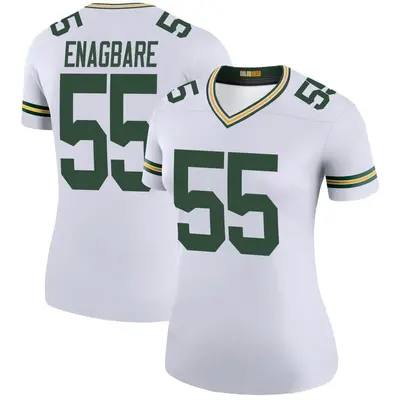 Women's Legend Kingsley Enagbare Green Bay Packers White Color Rush Jersey