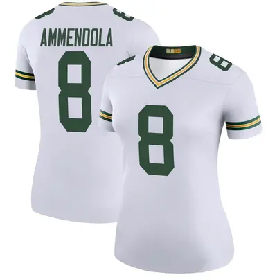 Women's Legend Matt Ammendola Green Bay Packers White Color Rush Jersey