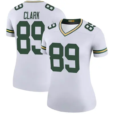 Women's Legend Michael Clark Green Bay Packers White Color Rush Jersey
