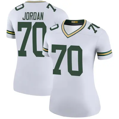 Women's Legend Michael Jordan Green Bay Packers White Color Rush Jersey