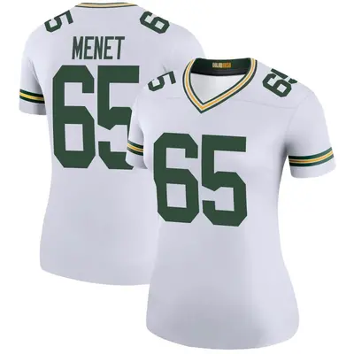 Women's Legend Michal Menet Green Bay Packers White Color Rush Jersey