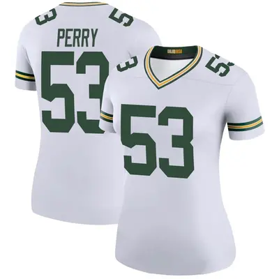 Women's Legend Nick Perry Green Bay Packers White Color Rush Jersey