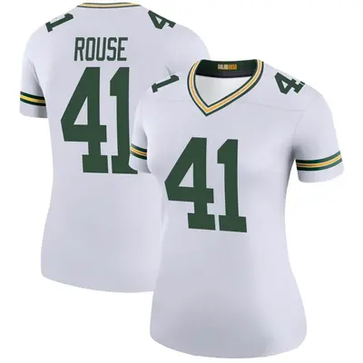 Women's Legend Nydair Rouse Green Bay Packers White Color Rush Jersey