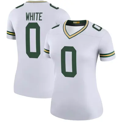 Women's Legend Parker White Green Bay Packers White Color Rush Jersey