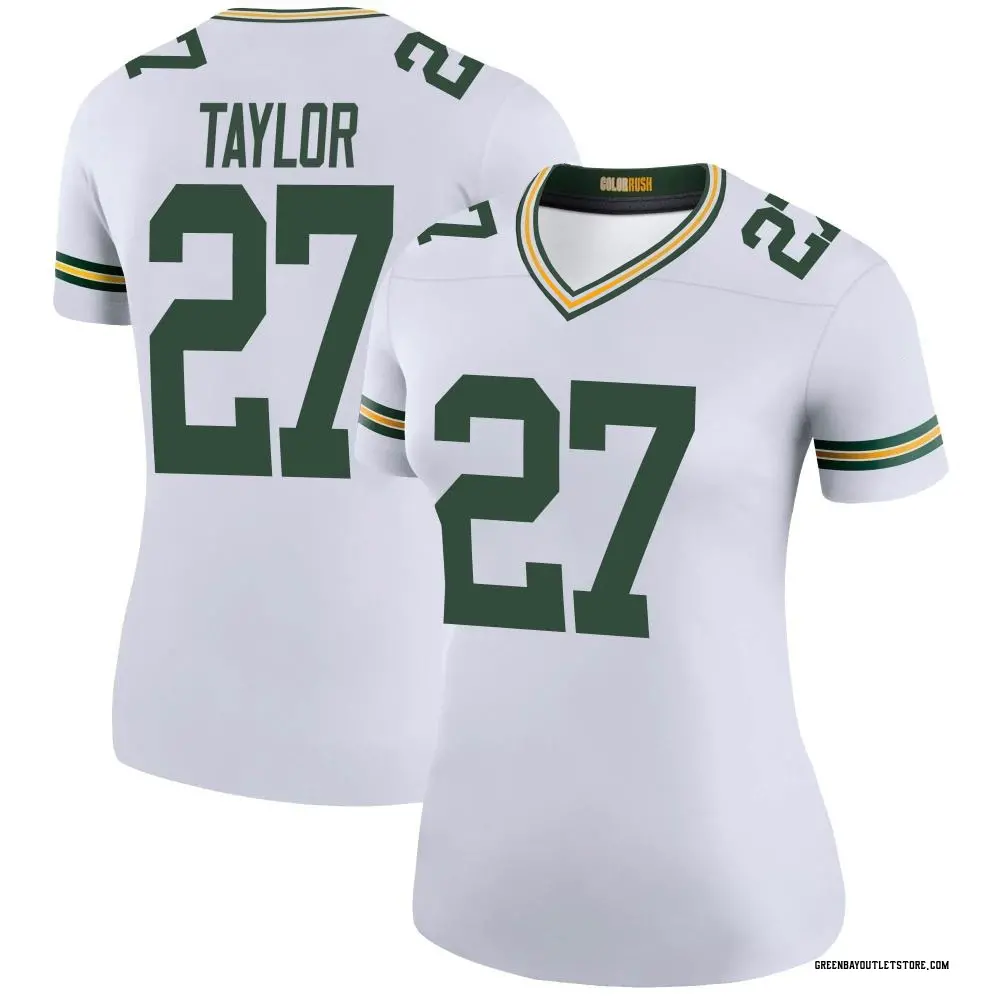 Women's Legend Patrick Taylor Green Bay Packers White Color Rush Jersey
