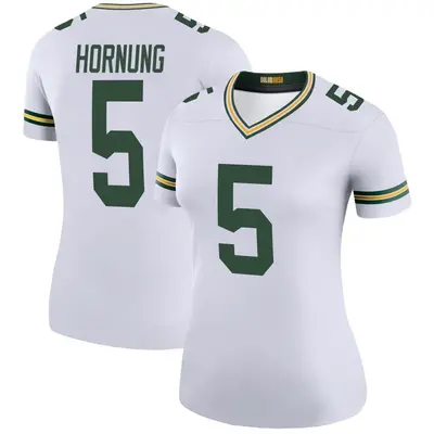 Women's Legend Paul Hornung Green Bay Packers White Color Rush Jersey