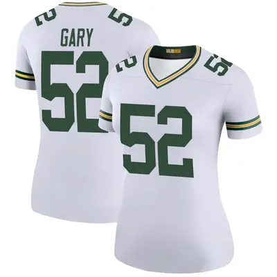 Women's Legend Rashan Gary Green Bay Packers White Color Rush Jersey