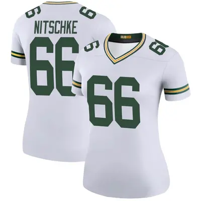Women's Legend Ray Nitschke Green Bay Packers White Color Rush Jersey