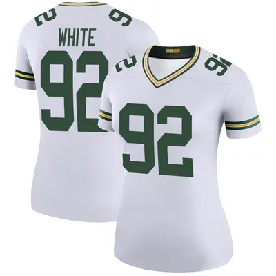 Women's Legend Reggie White Green Bay Packers White Color Rush Jersey