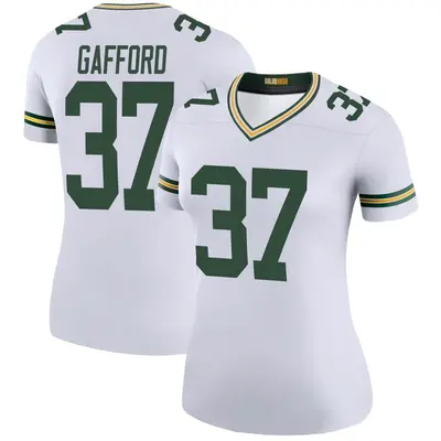 Women's Legend Rico Gafford Green Bay Packers White Color Rush Jersey