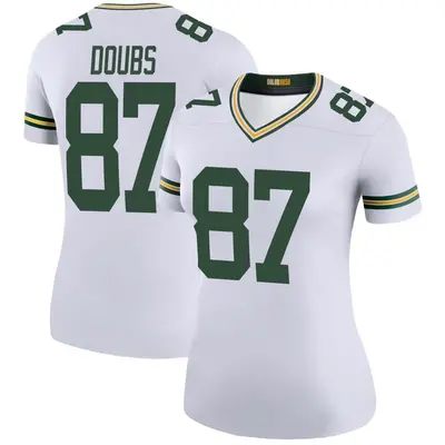 Women's Legend Romeo Doubs Green Bay Packers White Color Rush Jersey