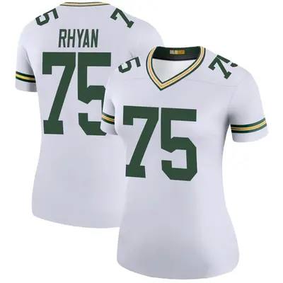 Women's Legend Sean Rhyan Green Bay Packers White Color Rush Jersey