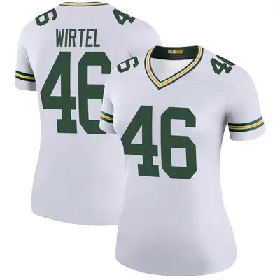 Women's Legend Steven Wirtel Green Bay Packers White Color Rush Jersey