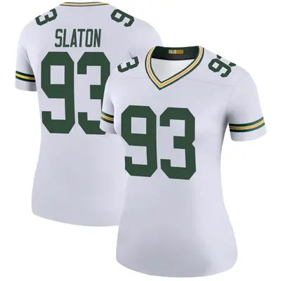 Women's Legend T.J. Slaton Green Bay Packers White Color Rush Jersey