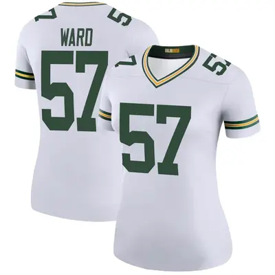 Women's Legend Tim Ward Green Bay Packers White Color Rush Jersey