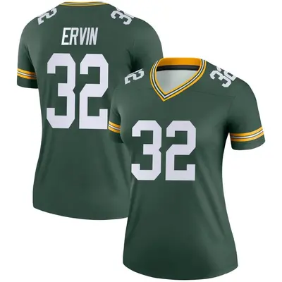 Women's Legend Tyler Ervin Green Bay Packers Green Jersey