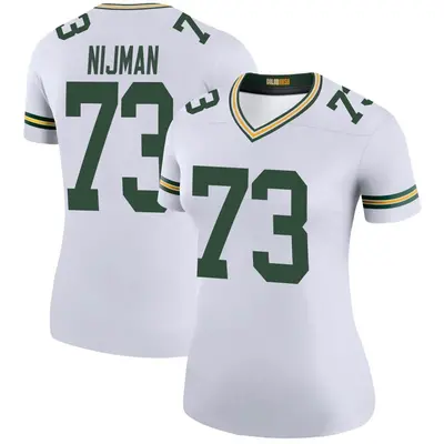 Women's Legend Yosh Nijman Green Bay Packers White Color Rush Jersey