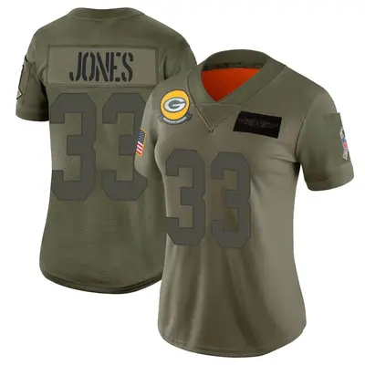 Women's Limited Aaron Jones Green Bay Packers Camo 2019 Salute to Service Jersey