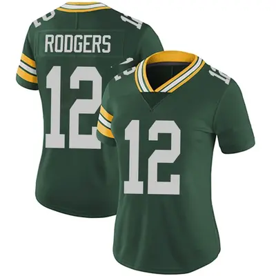Women's Limited Aaron Rodgers Green Bay Packers Green Team Color Vapor Untouchable Jersey