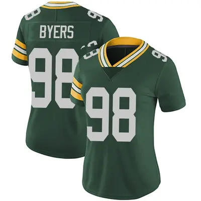 Women's Limited Akial Byers Green Bay Packers Green Team Color Vapor Untouchable Jersey