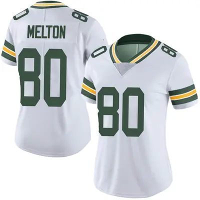 Women's Limited Bo Melton Green Bay Packers White Vapor Untouchable Jersey
