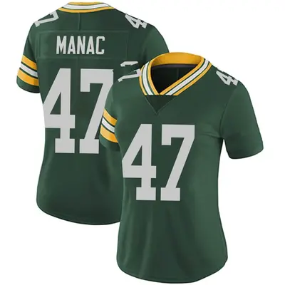 Women's Limited Chauncey Manac Green Bay Packers Green Team Color Vapor Untouchable Jersey