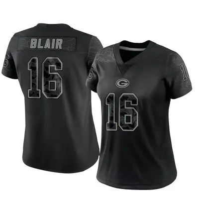 Women's Limited Chris Blair Green Bay Packers Black Reflective Jersey
