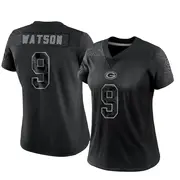 Women's Limited Christian Watson Green Bay Packers Black Reflective Jersey
