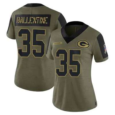 Women's Limited Corey Ballentine Green Bay Packers Olive 2021 Salute To Service Jersey
