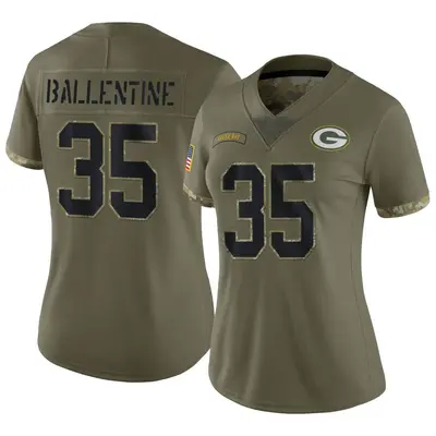 Women's Limited Corey Ballentine Green Bay Packers Olive 2022 Salute To Service Jersey