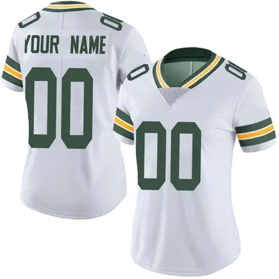 Women's Limited Custom Green Bay Packers White Vapor Untouchable Jersey