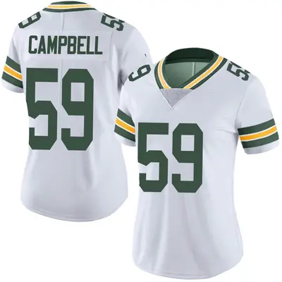 Women's Limited De'Vondre Campbell Green Bay Packers White Vapor Untouchable Jersey