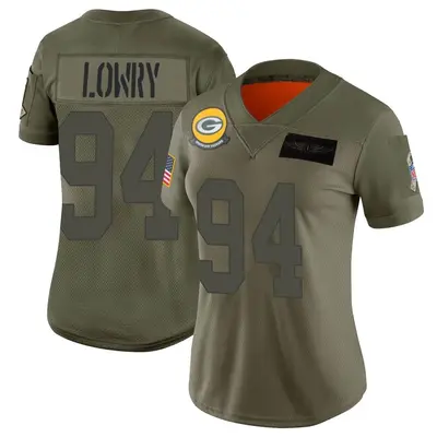 Women's Limited Dean Lowry Green Bay Packers Camo 2019 Salute to Service Jersey