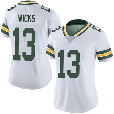 Women's Limited Dontayvion Wicks Green Bay Packers White Vapor Untouchable Jersey