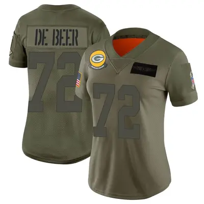 Women's Limited Gerhard de Beer Green Bay Packers Camo 2019 Salute to Service Jersey
