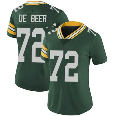 Women's Limited Gerhard de Beer Green Bay Packers Green Team Color Vapor Untouchable Jersey