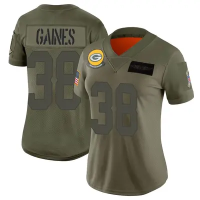 Women's Limited Innis Gaines Green Bay Packers Camo 2019 Salute to Service Jersey