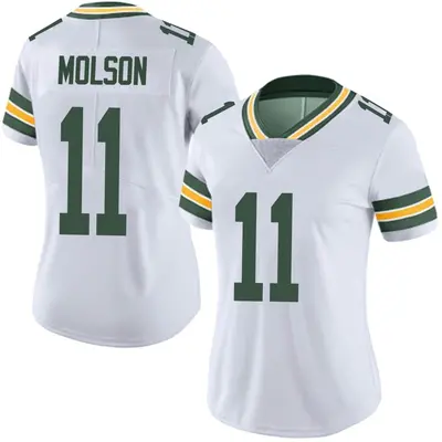Women's Limited JJ Molson Green Bay Packers White Vapor Untouchable Jersey