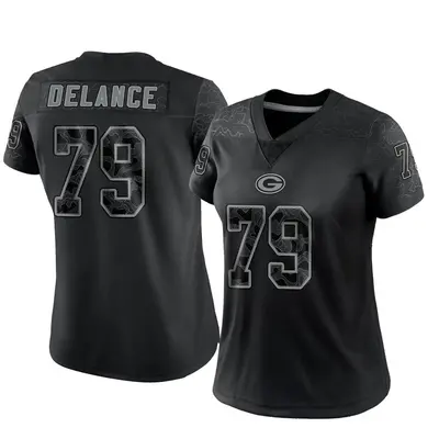 Women's Limited Jean Delance Green Bay Packers Black Reflective Jersey