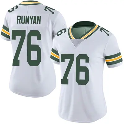 Women's Limited Jon Runyan Green Bay Packers White Vapor Untouchable Jersey