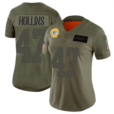 Women's Limited Justin Hollins Green Bay Packers Camo 2019 Salute to Service Jersey