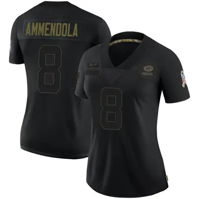 Women's Limited Matt Ammendola Green Bay Packers Black 2020 Salute To Service Jersey