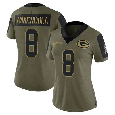 Women's Limited Matt Ammendola Green Bay Packers Olive 2021 Salute To Service Jersey