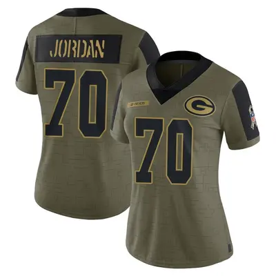 Women's Limited Michael Jordan Green Bay Packers Olive 2021 Salute To Service Jersey