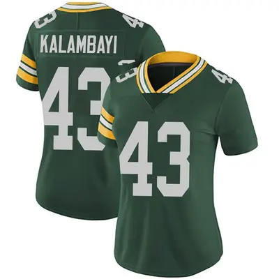 Women's Limited Peter Kalambayi Green Bay Packers Green Team Color Vapor Untouchable Jersey