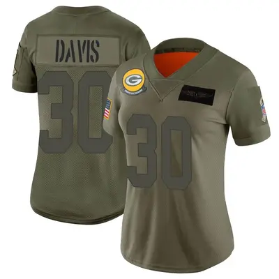 Women's Limited Shawn Davis Green Bay Packers Camo 2019 Salute to Service Jersey