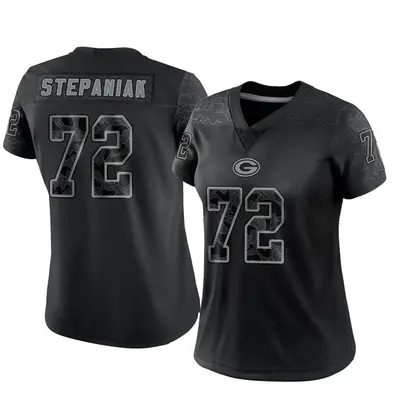 Women's Limited Simon Stepaniak Green Bay Packers Black Reflective Jersey